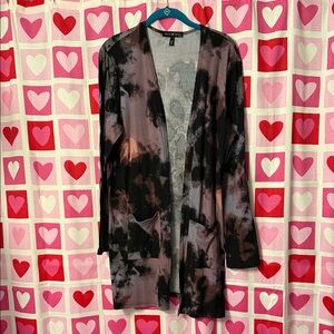 Derek Heart Black and Purple Kimono Size 1X